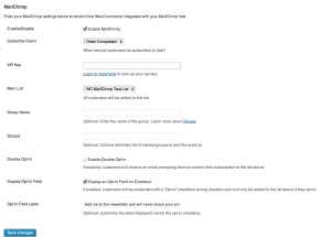 Figure 2: WooCommerce MailChimp Options